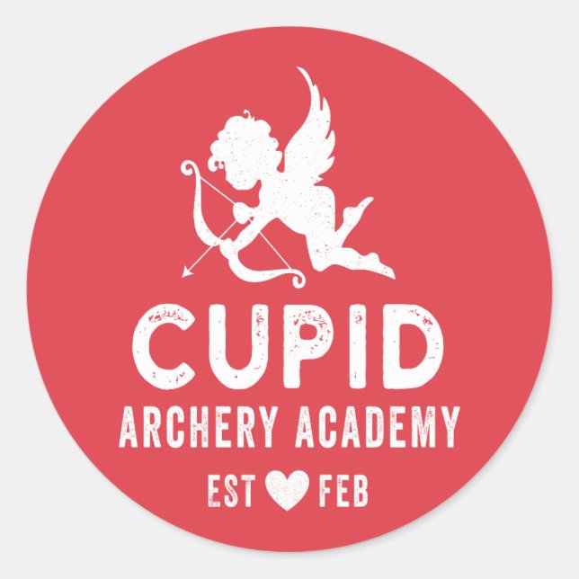 Cupid Archery Academy Classic Round Sticker (Front)