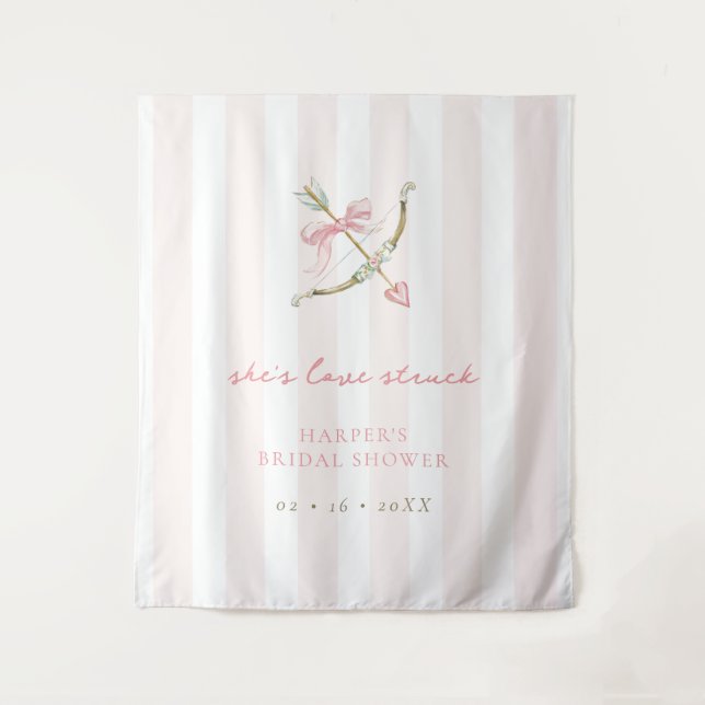 Cupid Arrow Love Struck Bridal Shower Welcome Tapestry (Front)