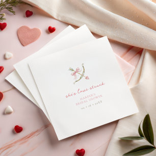 Cupid Arrow Lovestruck Valentine's Bridal Shower Napkins