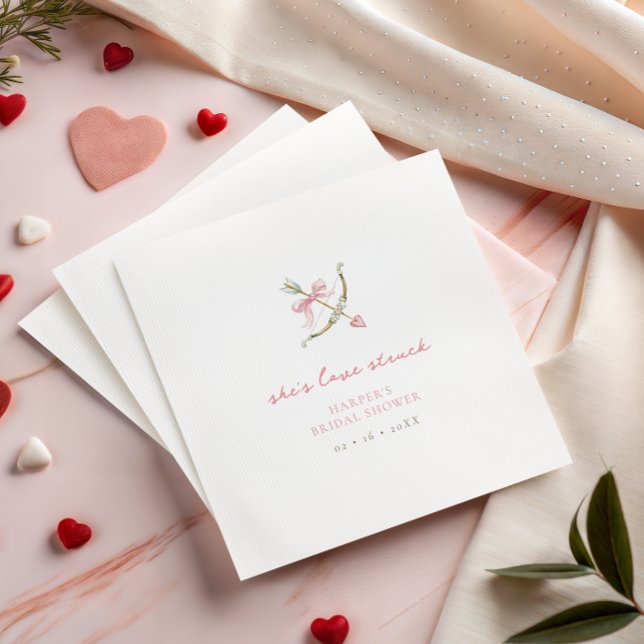 Cupid Arrow Lovestruck Valentine's Bridal Shower Napkins (Creator Uploaded)