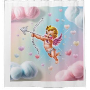 Cupid arrow on its way shower curtain