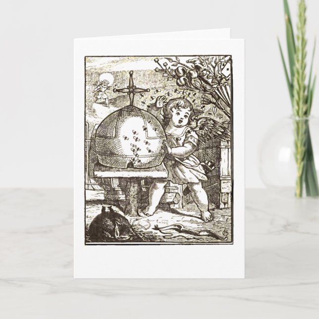 Cupid attacked by Bees Holiday Card (Front)