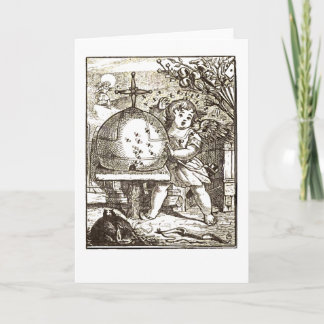 Cupid attacked by Bees Holiday Card