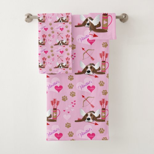Cupid Basset Hound Bath Towel Set