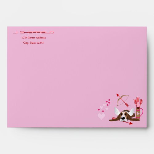 Cupid Basset Hound Envelope