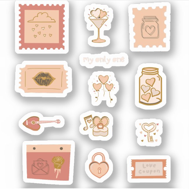 Cupid boho Love doodle scrapbook  Sticker (Front)