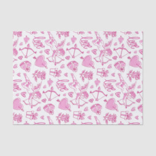 Cupid Bow Arrow Pink Love Pattern Valentine's Day Tissue Paper