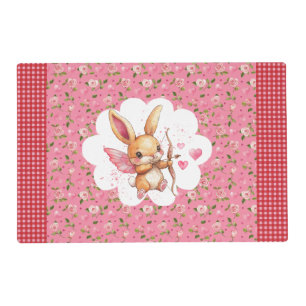 Cupid Bunny Laminated Placemat