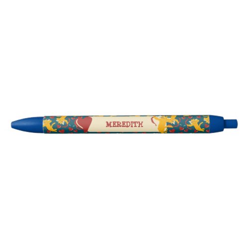 Cupid Cats Valentines Day Personalized Blue Ink Pen