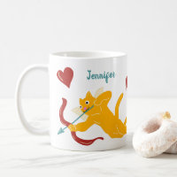 Cupid Cats Valentine's Day Personalized Coffee Mug