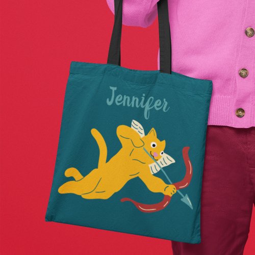 Cupid Cats Valentines Day Personalized Tote Bag