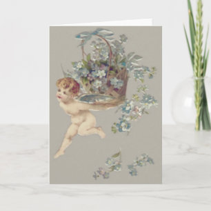Cupid Cherub Angel Forget-Me-Not Card