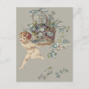 Cupid Cherub Angel Forget-Me-Not Postcard