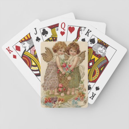 Cupid Cherub Angel Rose Forget-me-not Playing Cards