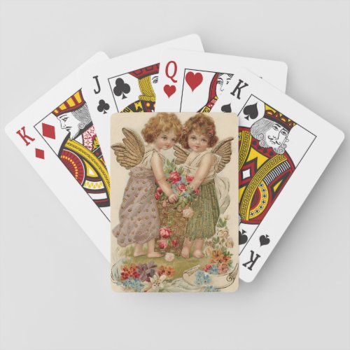 Cupid Cherub Angel Rose Forget_Me_Not Playing Cards