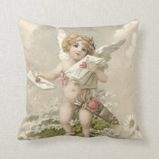 Cupid Cherub Angel Valentine Daisy Throw Pillow