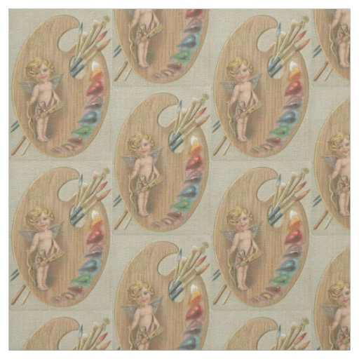 Cupid Cherub Paint Painting Brush Palette Fabric