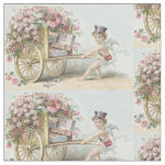 Cupid Cherub Rose Valentine Carriage Fabric