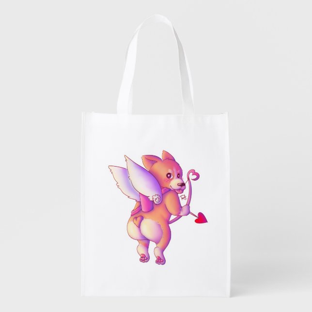 Cupid Corgi Grocery Bag (Front)
