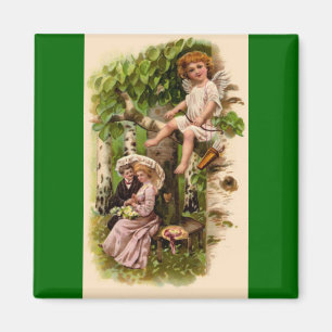 Cupid & Couple Vintage Valentine’s Day Magnet