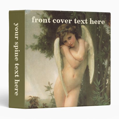 Cupid Cupidon Angel Portrait by Bouguereau 3 Ring Binder