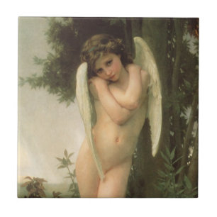 Cupid (Cupidon) Angel Portrait by Bouguereau Ceramic Tile