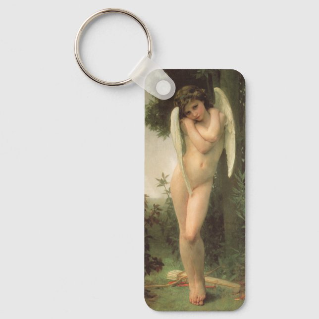 Cupid (Cupidon) Angel Portrait by Bouguereau Keychain (Front)