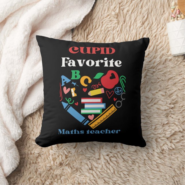 Cupid favorite maths teacher valentines day ,  throw pillow (Blanket)