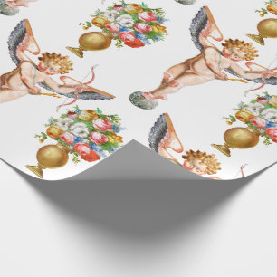 Cupid Floral wrapping paper