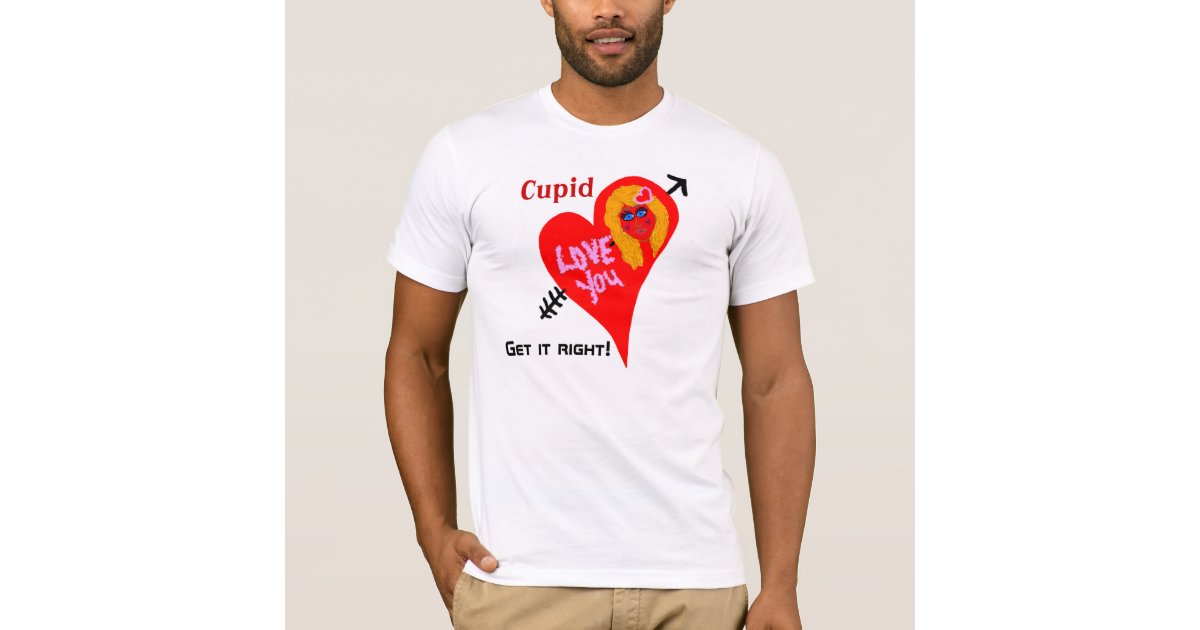 Cupid Get It Right Red Heart Blonde Girl Arrow T Shirt Zazzle Com