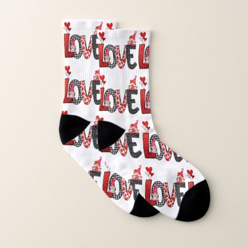 Cupid Gnomes Love Doodle Socks