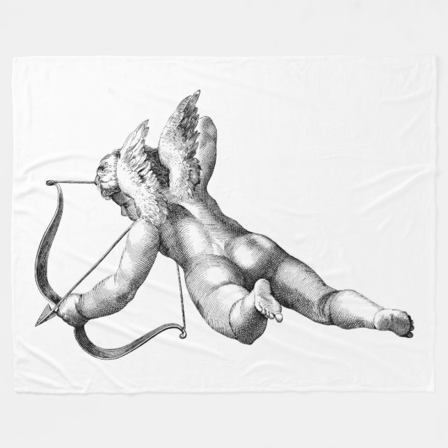 Cupid (God of Love) Fleece Blanket (Front (Horizontal))