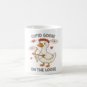 Cupid Goose On The Loose – Cute Valentine Goose Coffee Mug