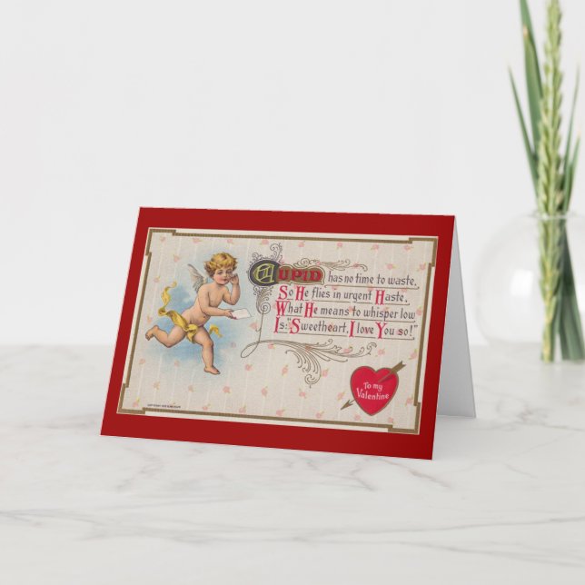 Cupid Has No Time To Waste - Valentine Holiday Card (Front)