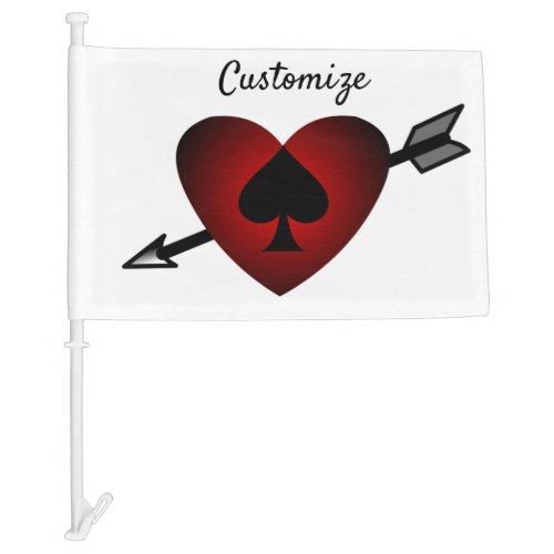 Cupid Heart Black Spade Thunder_Cove Car Flag