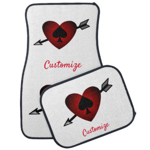 Cupid Heart Black Spade Thunder_Cove Car Floor Mat