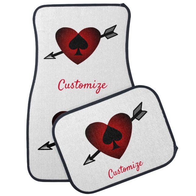Cupid Heart Black Spade Thunder_Cove Car Floor Mat (Set)