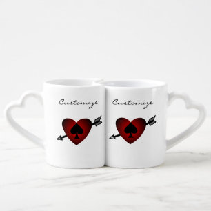 Cupid Heart Black Spade Thunder_Cove Coffee Mug Set