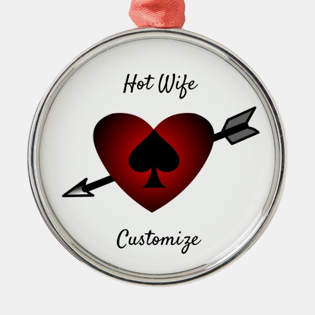Cupid Heart Black Spade Thunder_Cove Metal Ornament (Front)