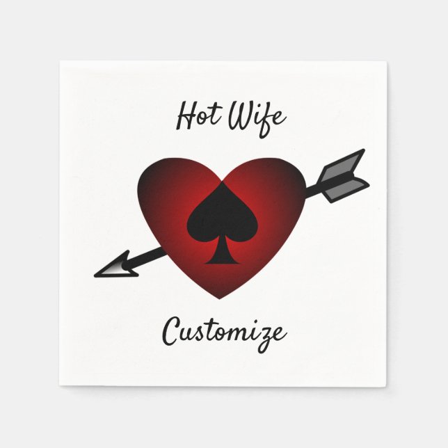 Cupid Heart Black Spade Thunder_Cove Napkins (Front)