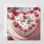Cupid Heart Shaped Cake Valentine Holiday Card