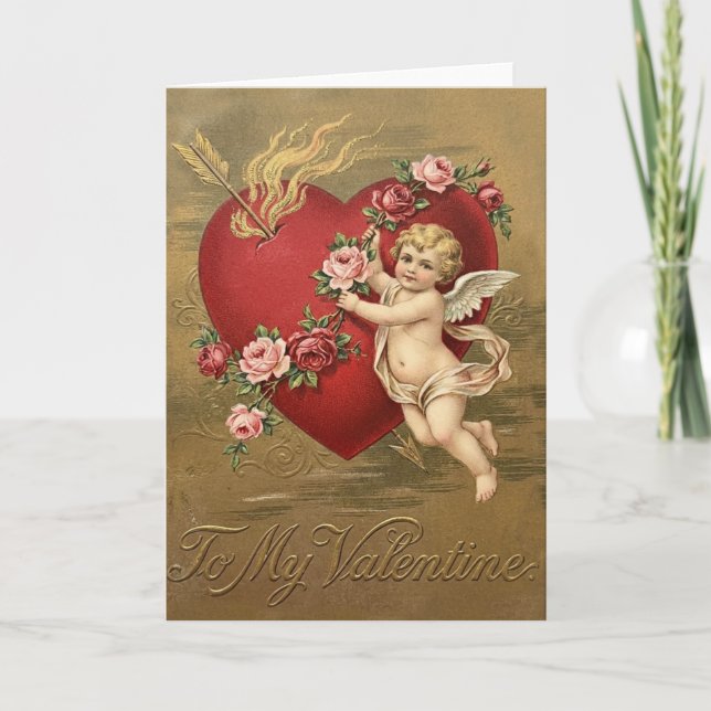 Cupid Heart Valentine Card (Front)