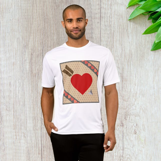 Cupid Heart with Arrow Romantic Valentines Pattern T-Shirt (Creator Uploaded)