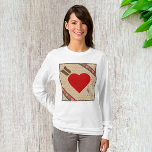 Cupid Heart with Arrow Romantic Valentines Pattern T-Shirt