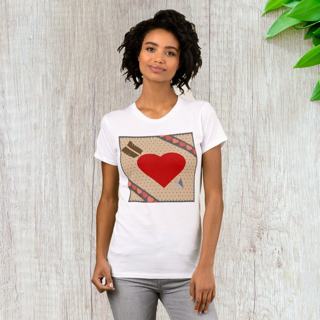 Cupid Heart with Arrow Romantic Valentines Pattern T-Shirt (Creator Uploaded)
