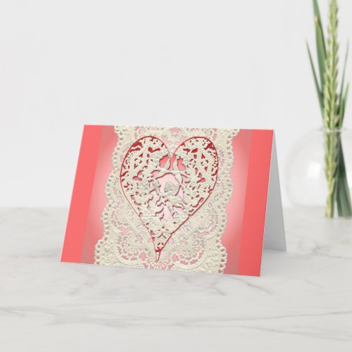 CUPID HEARTS  LACE by SHARON SHARPE Holiday Card