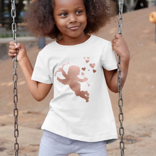 Cupid Hearts Rose Gold Metallic Valentines day T_Shirt