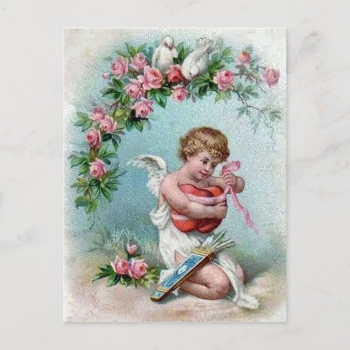 Cupid holding Heart Postcard