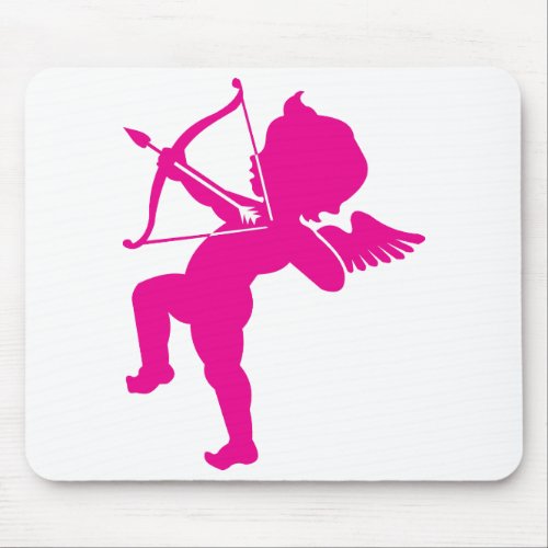 Cupid _ Hot Pink Cupids Bow and Arrow of Love Mou Mouse Pad