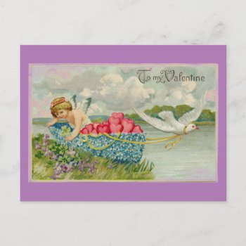 Cupid In A Boat Postcard by WingSong at Zazzle